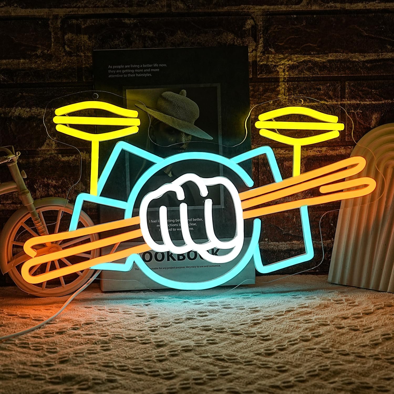 Musical Instruments - Drum Set Neon Sign USB Powered