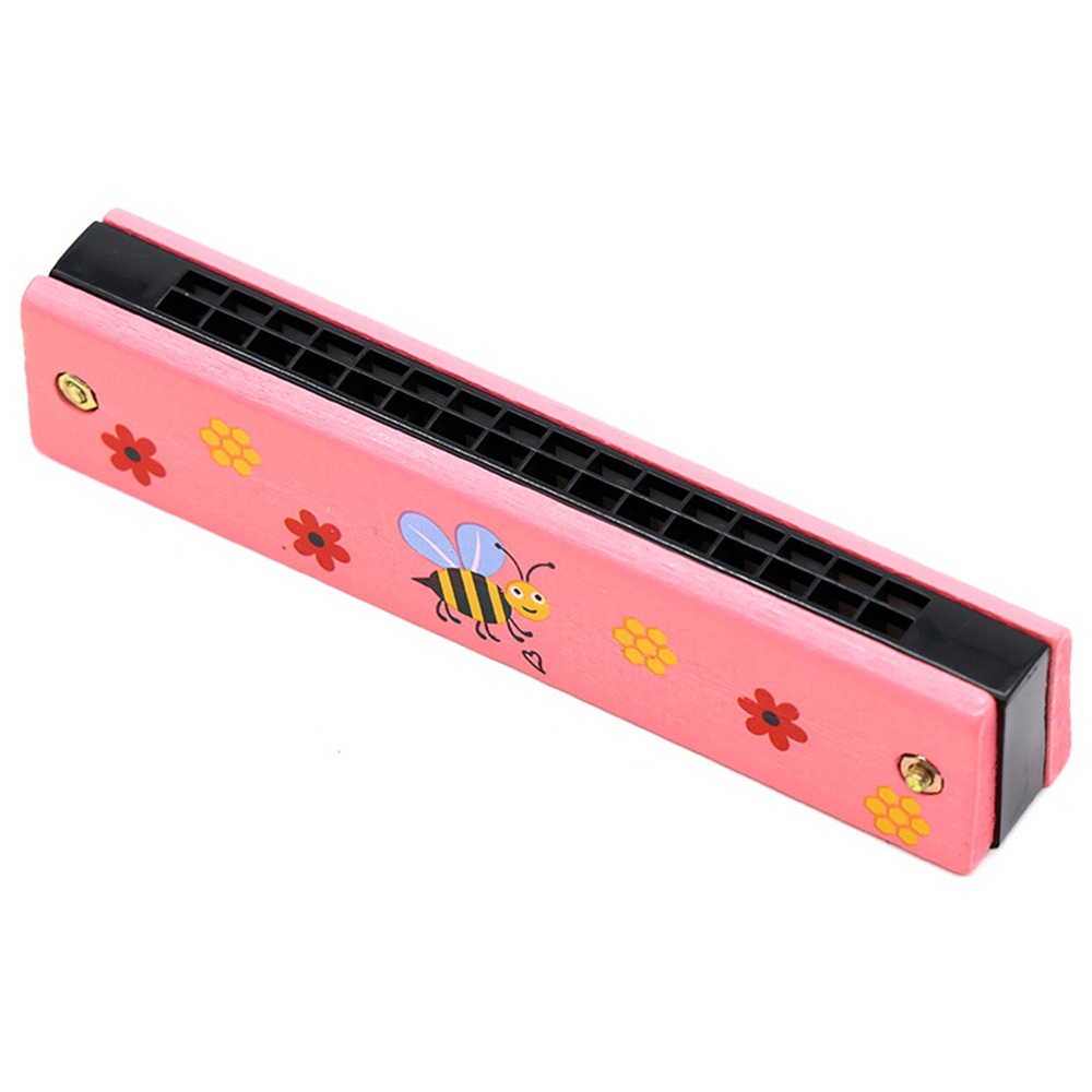 Musical Instruments Cartoon - New 16 Holes Wooden Harmonica Colorful