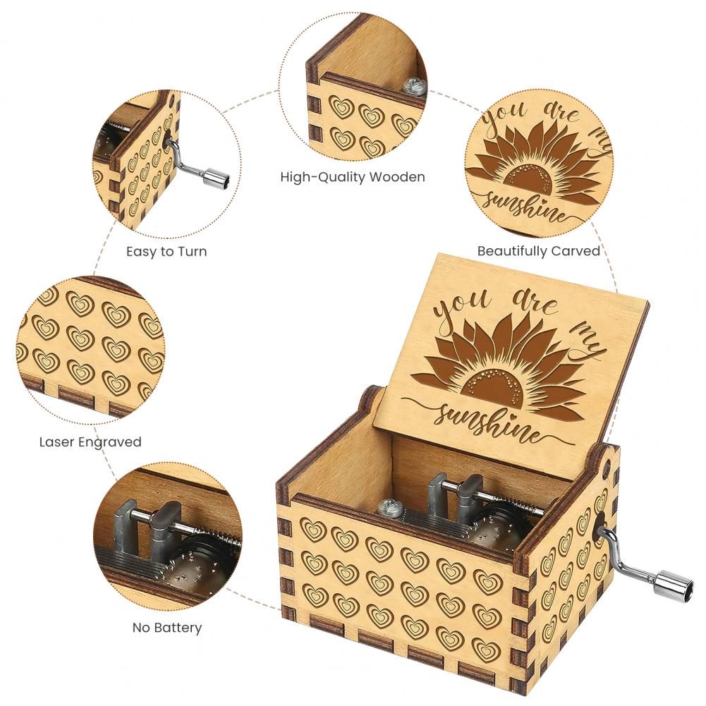 6.4* 5.2cm Mini Music Box Rota - Musical Instrument Cajon ulasan dan harga