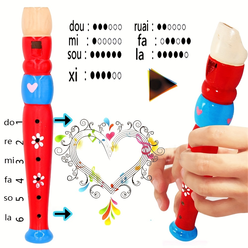 1pc Wooden Flute 6-Hole Colorf - Musical Instruments Cartoon ulasan dan harga