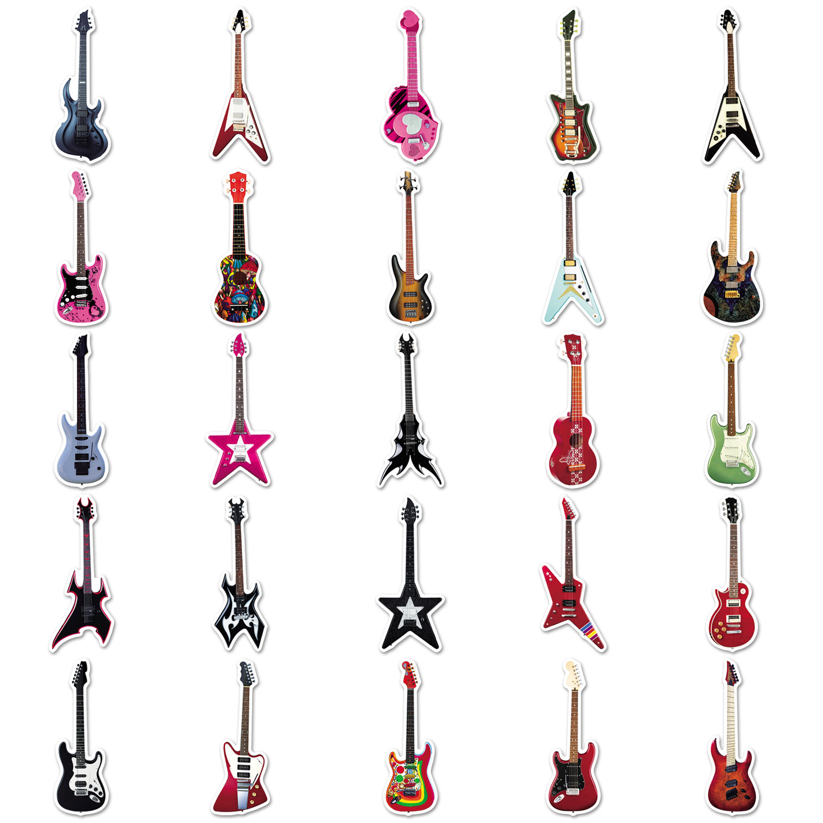 50-Pack Guitar Graffiti Sticke - Musical Instruments Cartoon ulasan dan harga