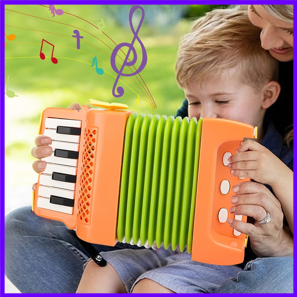 Kids Accordion Toy 10 Keys 8 B - Musical Instrument Drawing ulasan dan harga