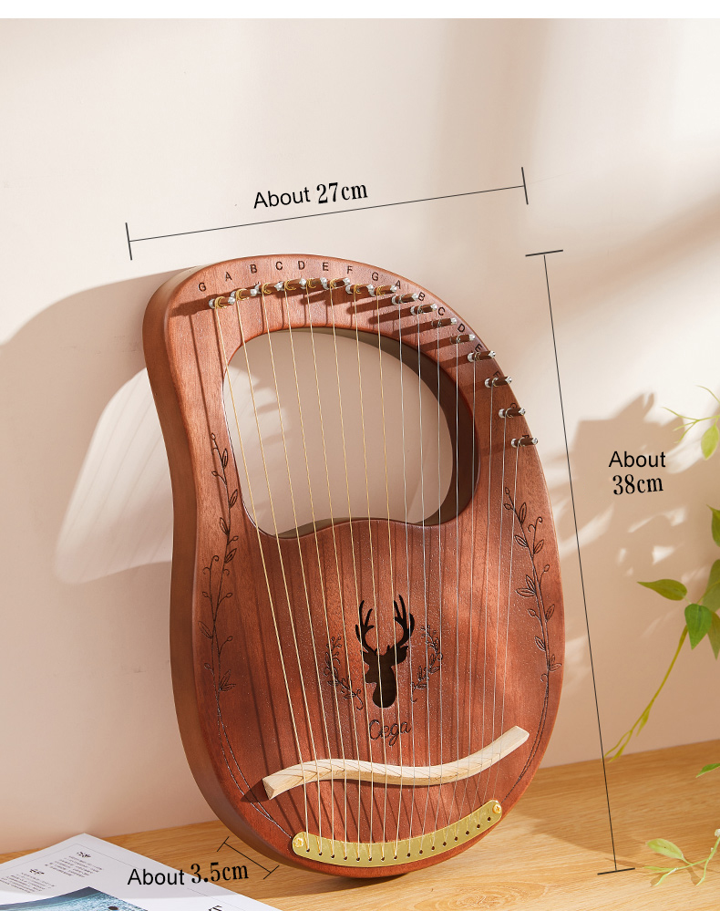 16 Strings Lyre Harp Mahogany  - Musical Instrument Lyre ulasan dan harga