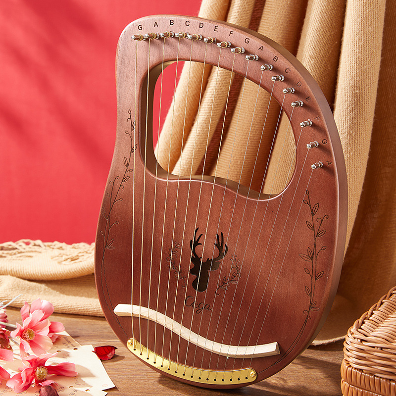 16 Strings Lyre Harp Mahogany  - Musical Instrument Lyre ulasan dan harga