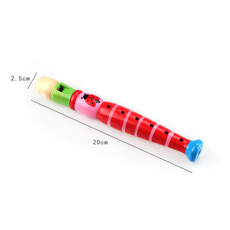 2pcs Wooden Flute 20cm Colorfu - Musical Instrument Drawing ulasan dan harga