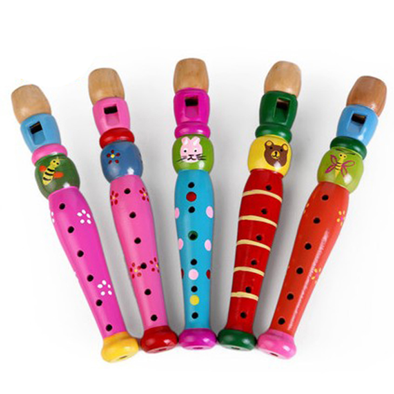 2pcs Wooden Flute 20cm Colorfu - Musical Instrument Drawing ulasan dan harga