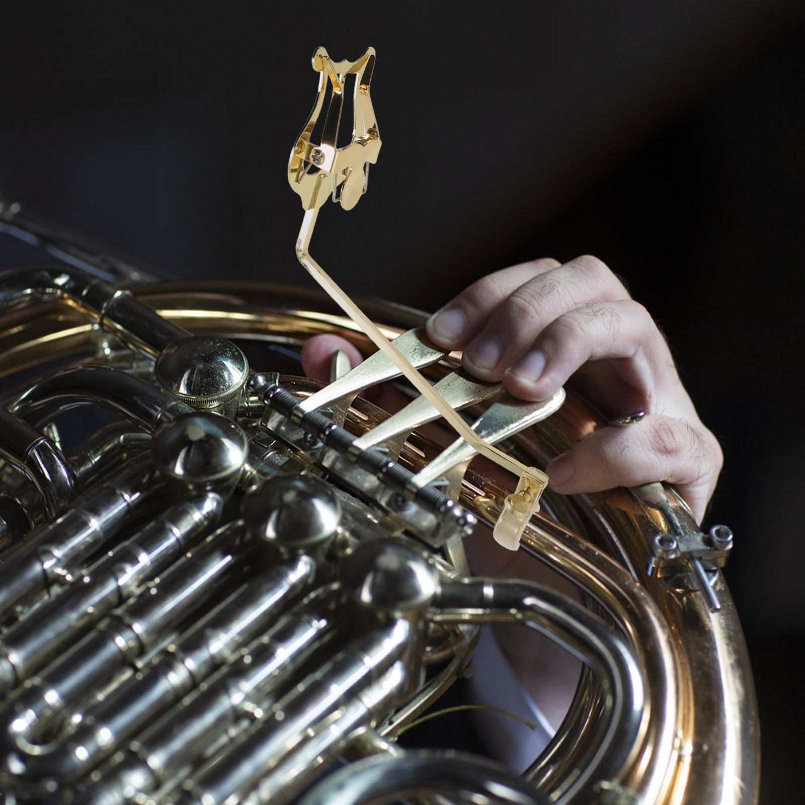 French Horn Marching Lyre Clam - Musical Instrument Lyre ulasan dan harga