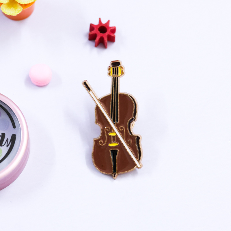 Cartoon Violin Enamel Pin Badg - Musical Instruments Cartoon ulasan dan harga